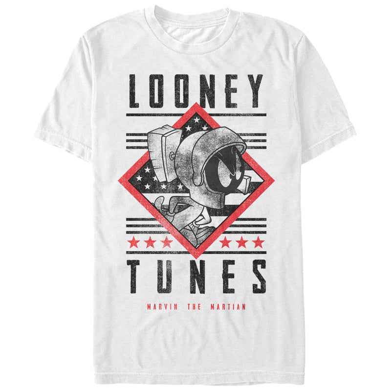 Looney Tunes Marvin Text Men's White Shirt