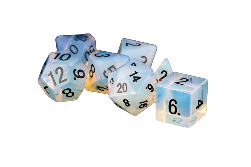 Opalite: Full-Sized 16mm Polyhedral Dice Set
