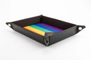 Pride Velvet Dice Tray With Leather Backing: Rainbow Flag