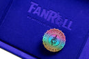 Metal d20 Spinner: Torched Rainbow