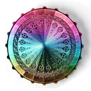 Metal d20 Spinner: Torched Rainbow