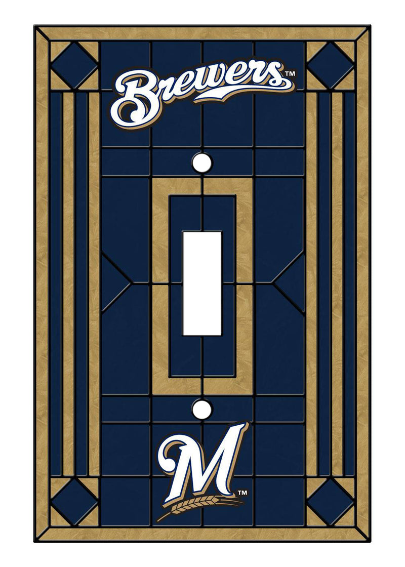Milwaukee Brewers Art Glass Switch Cover