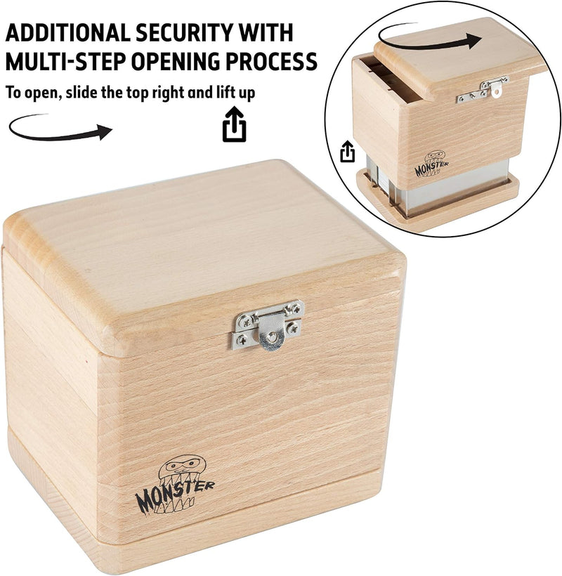 Monster Protectors Misdirection Theft-Deterrent Wooden Deck Box