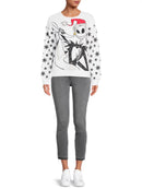 Nightmare Before Christmas Light-up Juniors' Fleece Sweatshirt, White