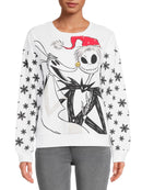 Nightmare Before Christmas Light-up Juniors' Fleece Sweatshirt, White