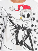 Nightmare Before Christmas Light-up Juniors' Fleece Sweatshirt, White