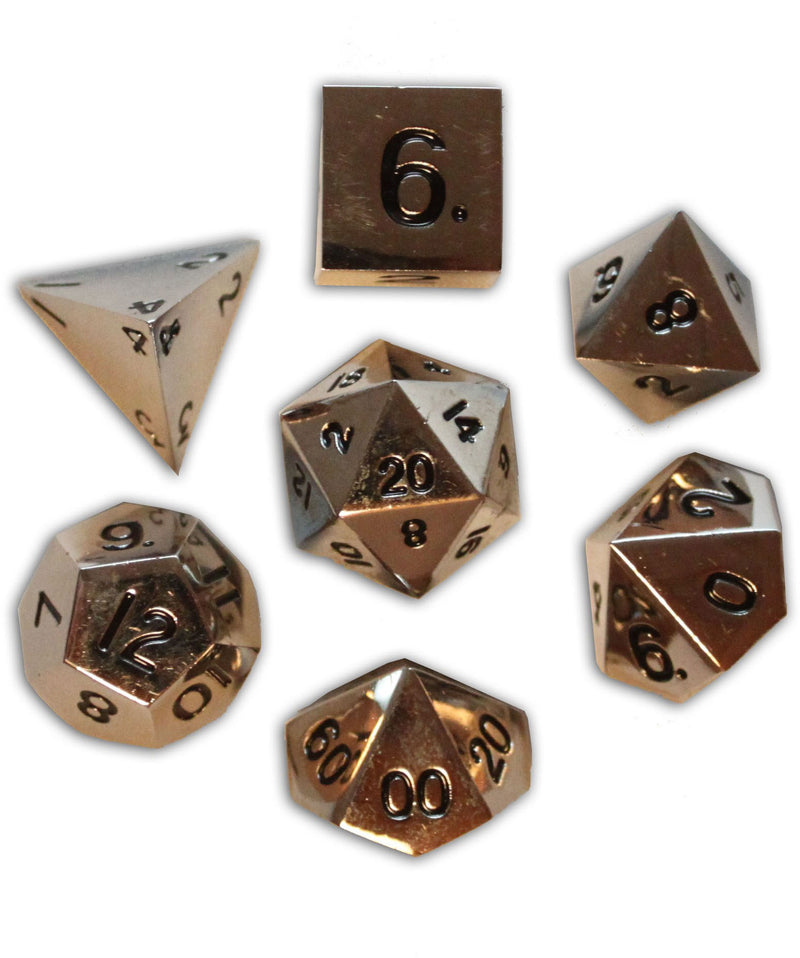 Norse Foundry 7PC RPG Metal Dice Set - Chainmail Silver