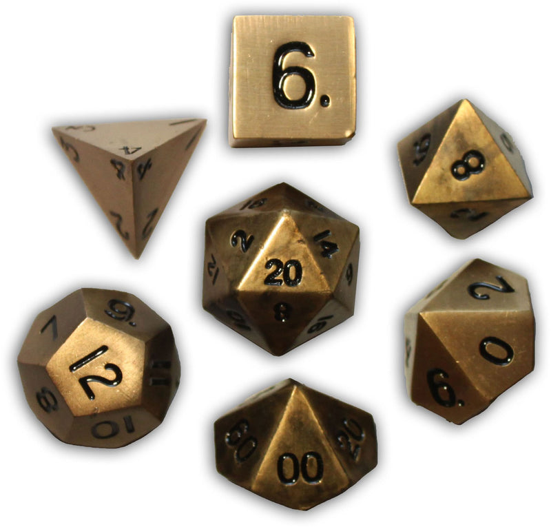 Norse Foundry 7PC RPG Metal Dice Set -Dragon's Gold
