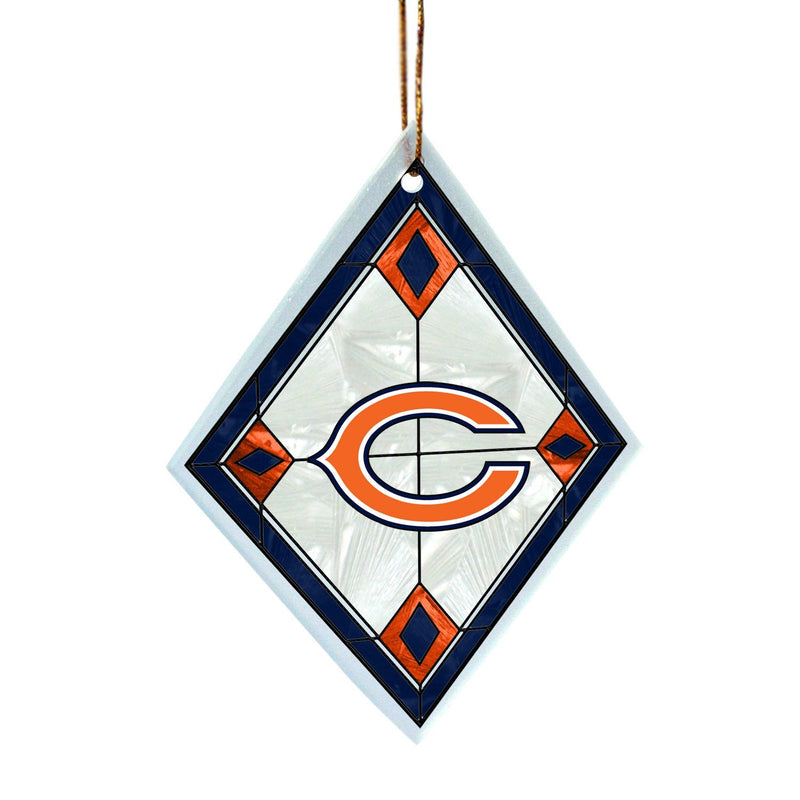 Chicago Bears Stained Art Glass Christmas Ornament