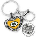 Green Bay Packers Charmed Heart Key Ring