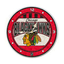 Chicago Blackhawks 12" Art Glass Clock