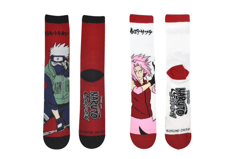 Naruto Shippuden Crew Socks, 2-Pair, One Size