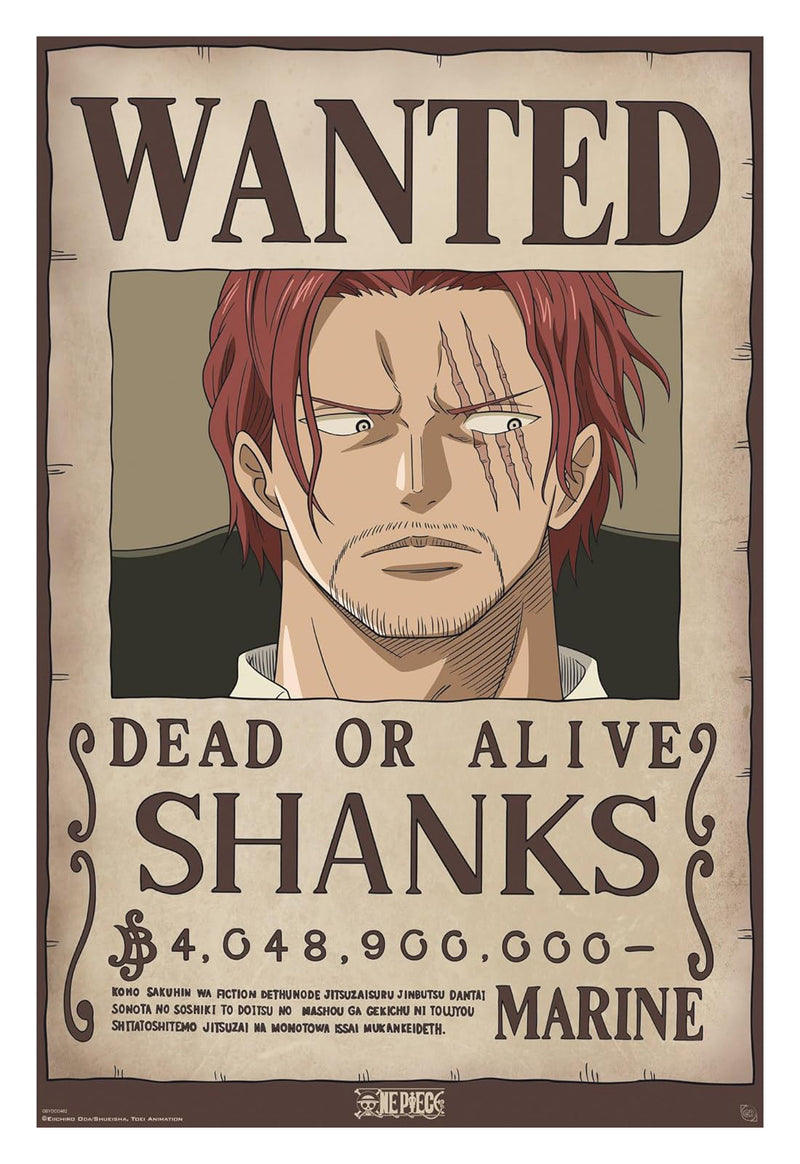 One Piece Wanted Shanks Poster (Cardboard Backing)