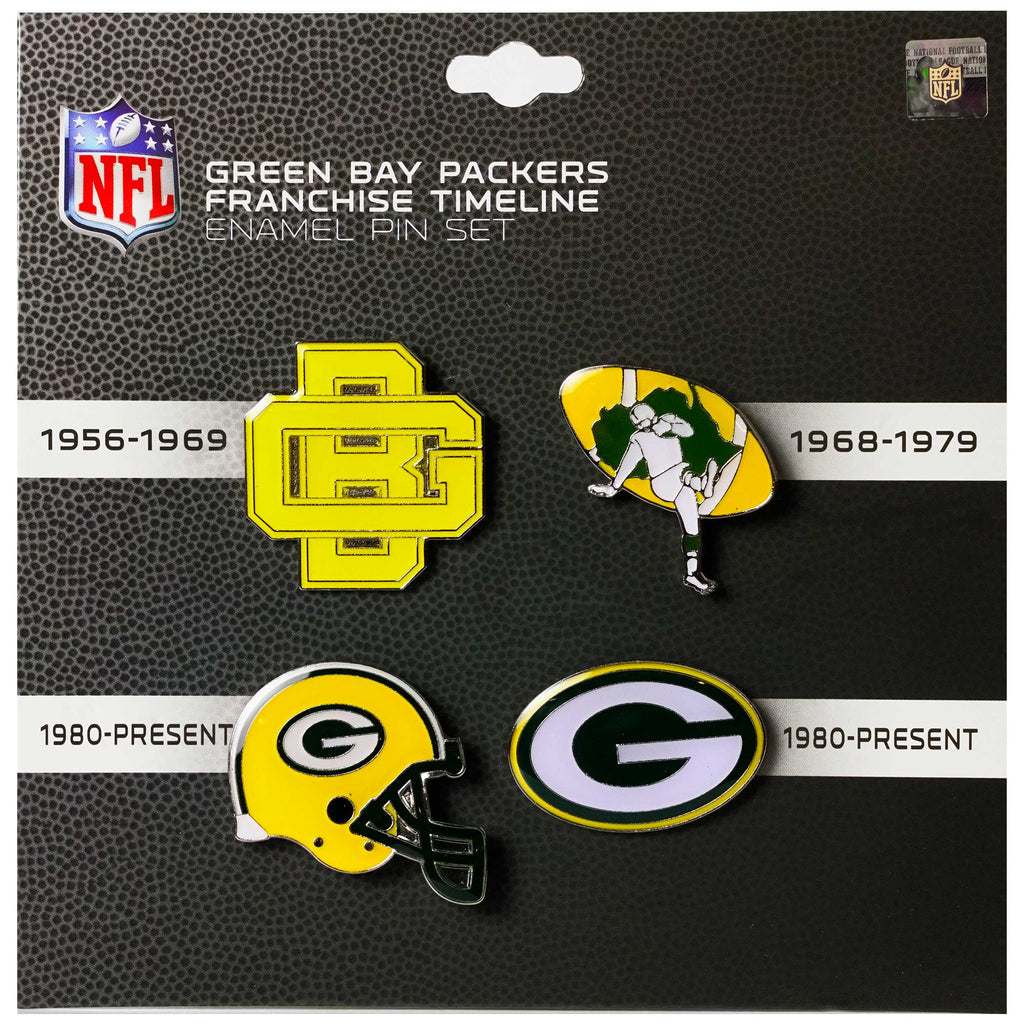 Green Bay Packers Franchise Timeline Enamel 4 Pin Set