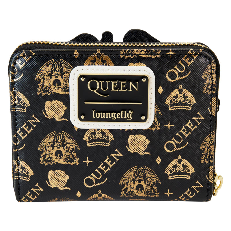 Queen Logo Crest Zip Around Wallet