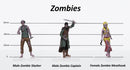 Characters of Adventure: Zombies Group of 3 - Set C - Slasher, Captain, Meathook