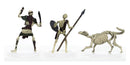 Characters of Adventure: Skeletons Group - Set B - Blademaster, Spearman, Wolf