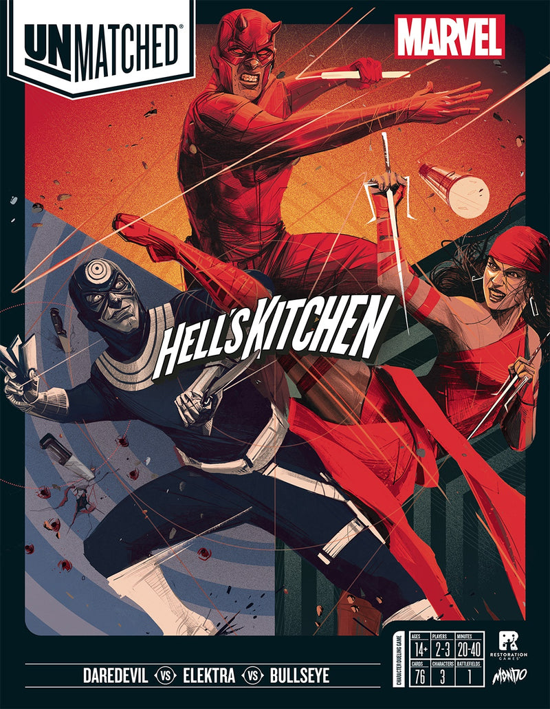 Unmatched: Marvel - Hell's Kitchen (Daredevil vs. Elektra vs. Bullseye)