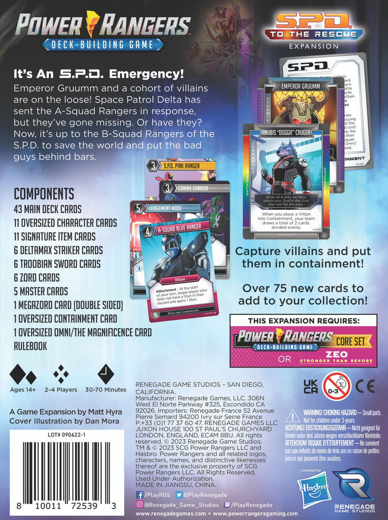 Power Rangers Deck-Building Game: S.P.D. To The Rescue Expansion