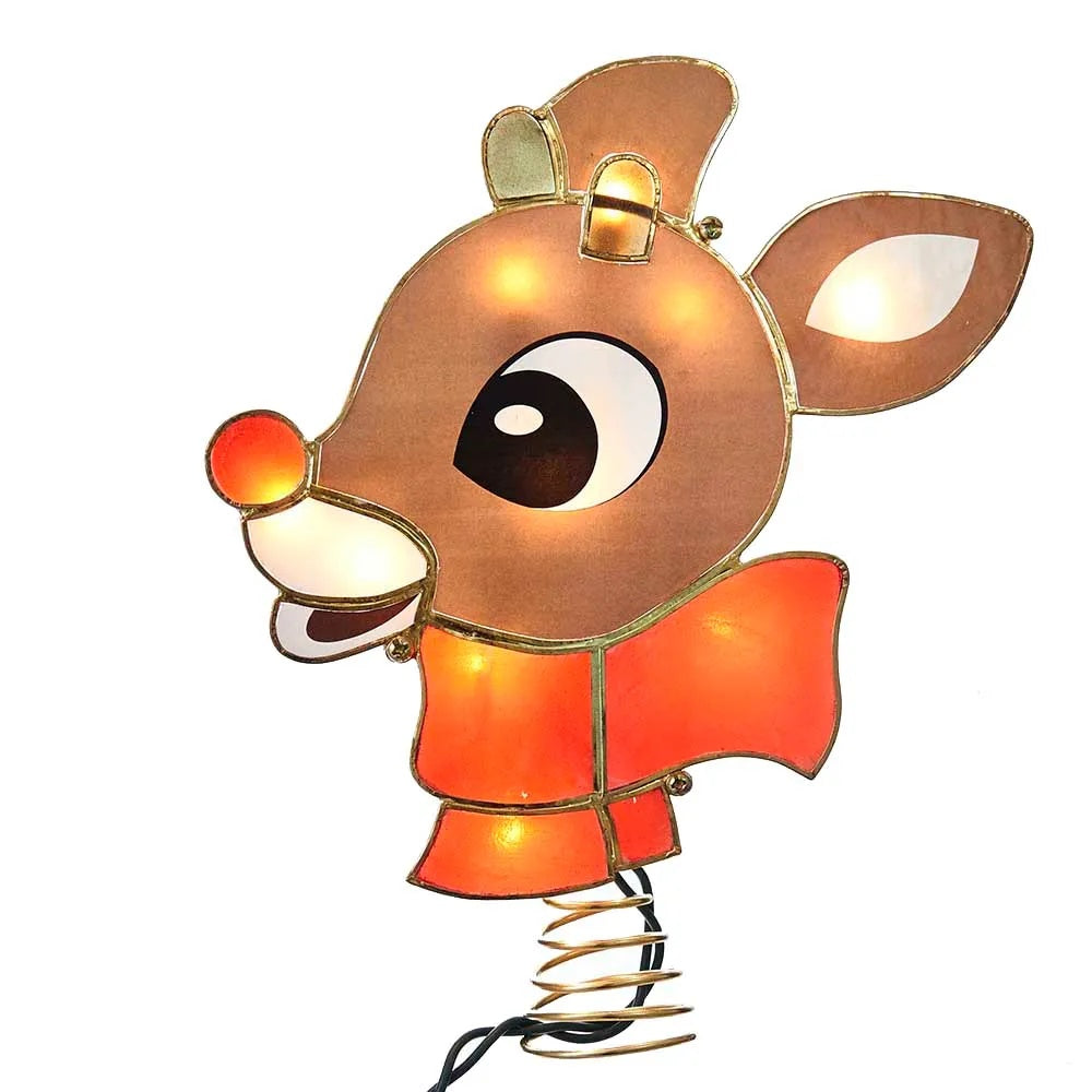 Rudolph The Red Nose Reindeer Lighted Capiz Treetop