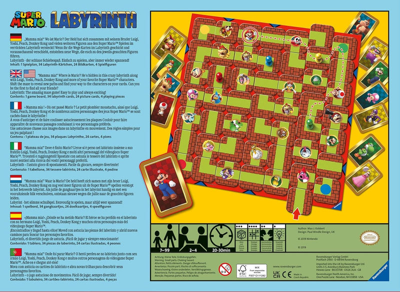 Super Mario Labyrinth Board Game | The Moving Maze Family Game
