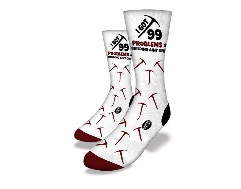 Battle Royale 99 Problems Socks, White, One Size (7-13)