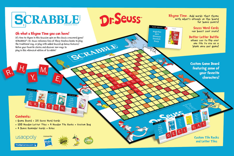 SCRABBLE: Dr. Seuss Board Game | Official Scrabble Game with a Rhyming Twist