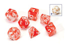 RPG Dice Set (7): Red Cloud Transparent Resin