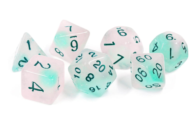 RPG Dice Set (7): Frosted Glowworm