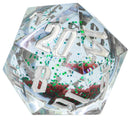 Large 54mm D20 Snow Globe - Silver Ink with Colorful Snowflakes