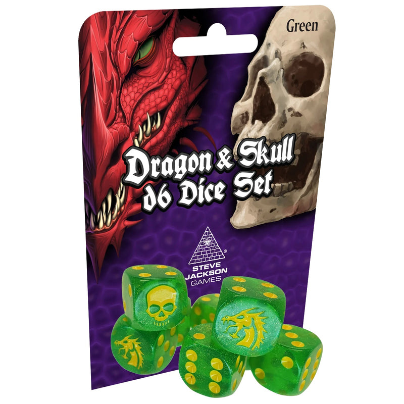 Dragon & Skull d6 Dice Pack (Green)