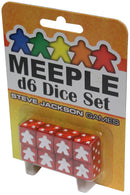 Meeple d6 Dice Set: Red | Eight d6 Dice