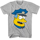 The Simpsons Police Chief Wiggum Men's T-Shirt, Grey