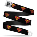 Superman Logo Black Seatbelt Belt