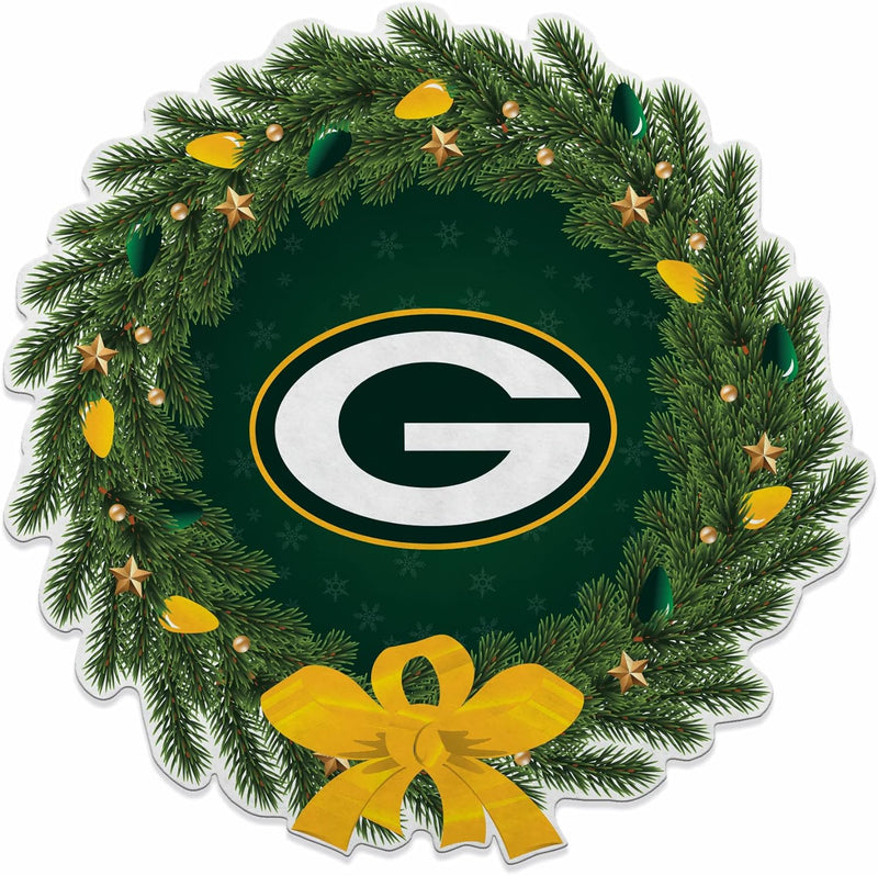 Green Bay Packers Wreath Shaped Cut Pennant
