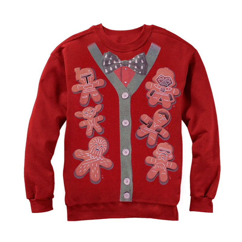 Star Wars Xmas Cookies Cardigan Print Ugly Christmas Sweater