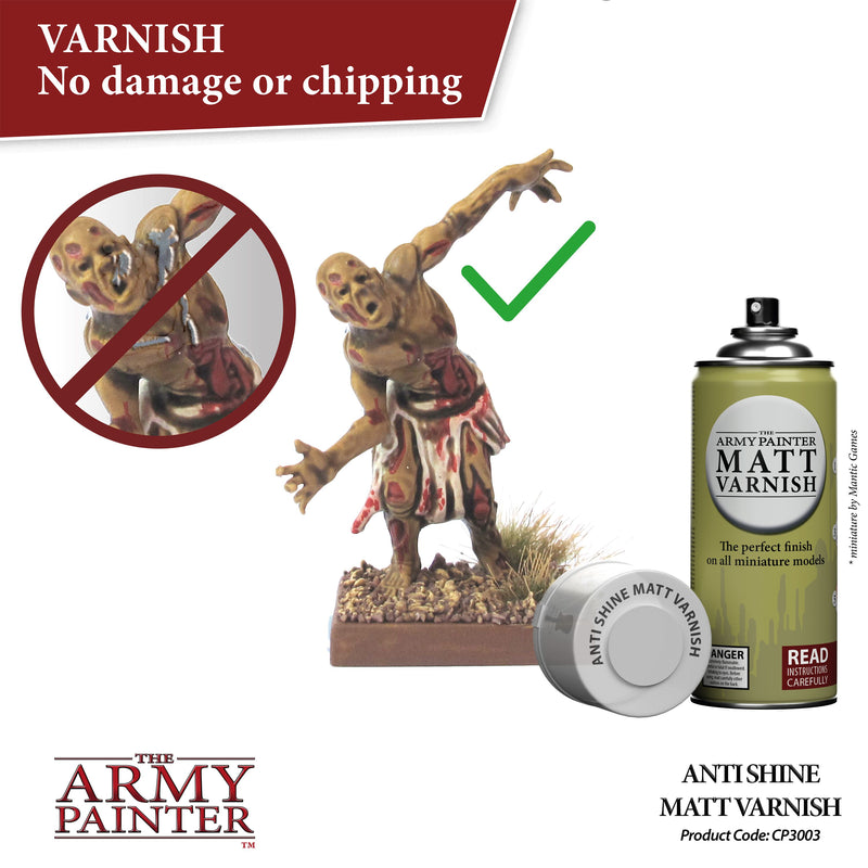 The Army Painter Colour Primer: Anti Shine Matt Varnish, 400ml, 13.5oz