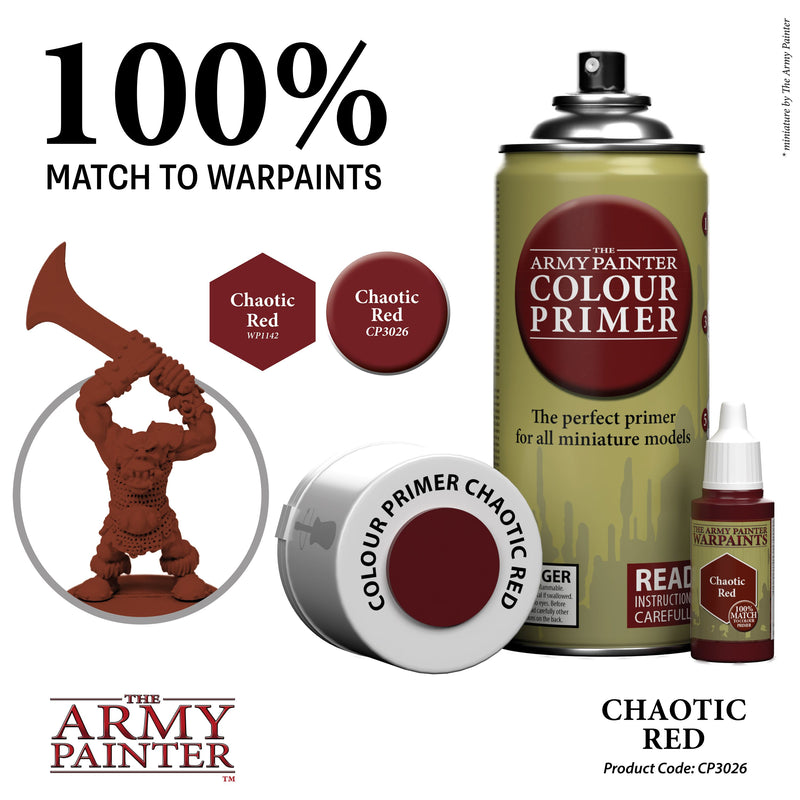 The Army Painter Colour Primer: Chaotic Red, 13.5oz