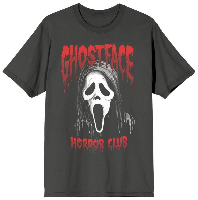 Scream Ghost Face Horror Club Unisex T-Shirt, Charcoal