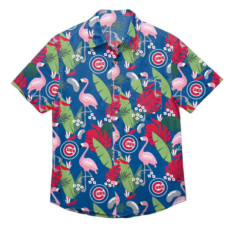 Chicago Cubs Floral Button Up Shirt