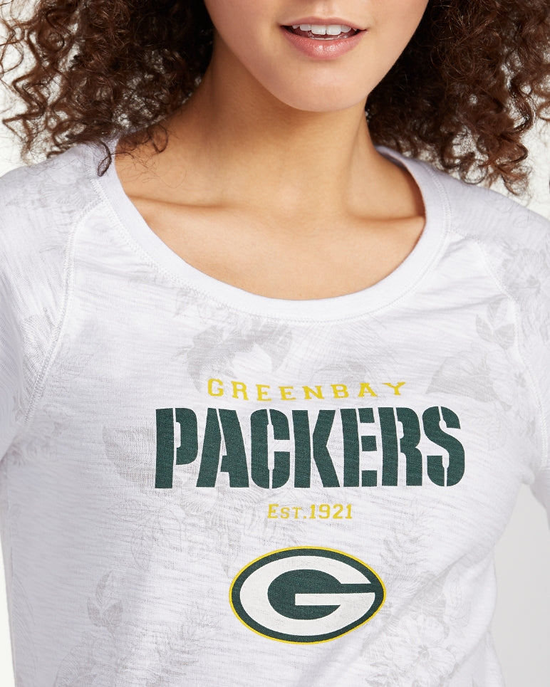 Green Bay Packers Womens Floral Blitz T-Shirt