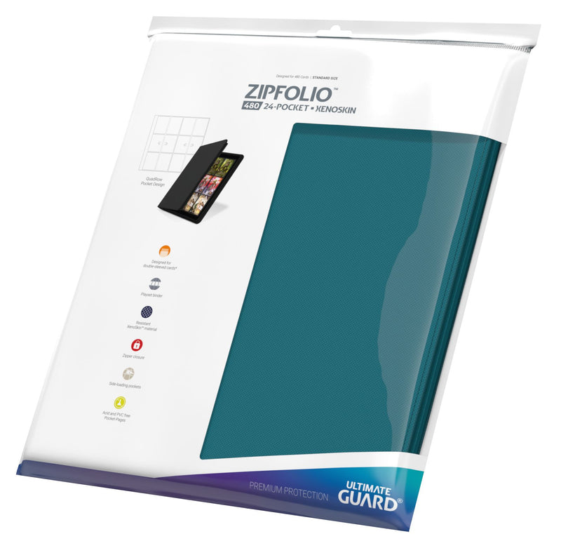 Ultimate Guard Zipfolio 480 - 24 Pocket XenoSkin Quadrow Portfolio, Petrol