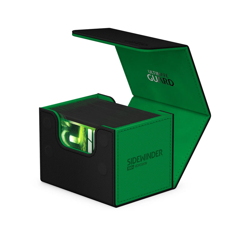 Ultimate Guard Sidewinder Synergy 100+ XenoSkin Deck Box, Black/Green