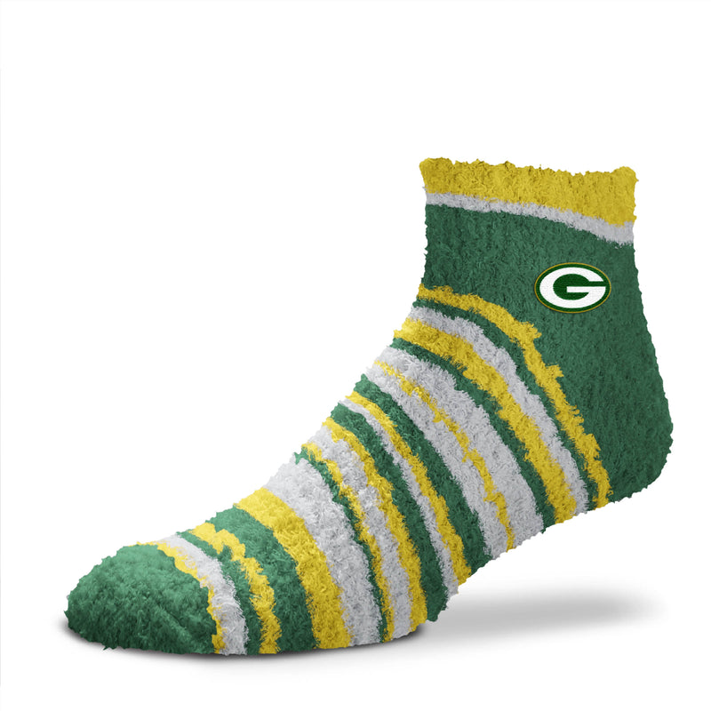Green Bay Packers Muchas Rayas Women's Short Sleep Socks, OSFM