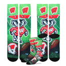 Wisconsin Badgers College Mascot Sublimated Socks