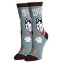 Husky Love Getting Husky Meme Adult Crew Socks, Grey, One Size