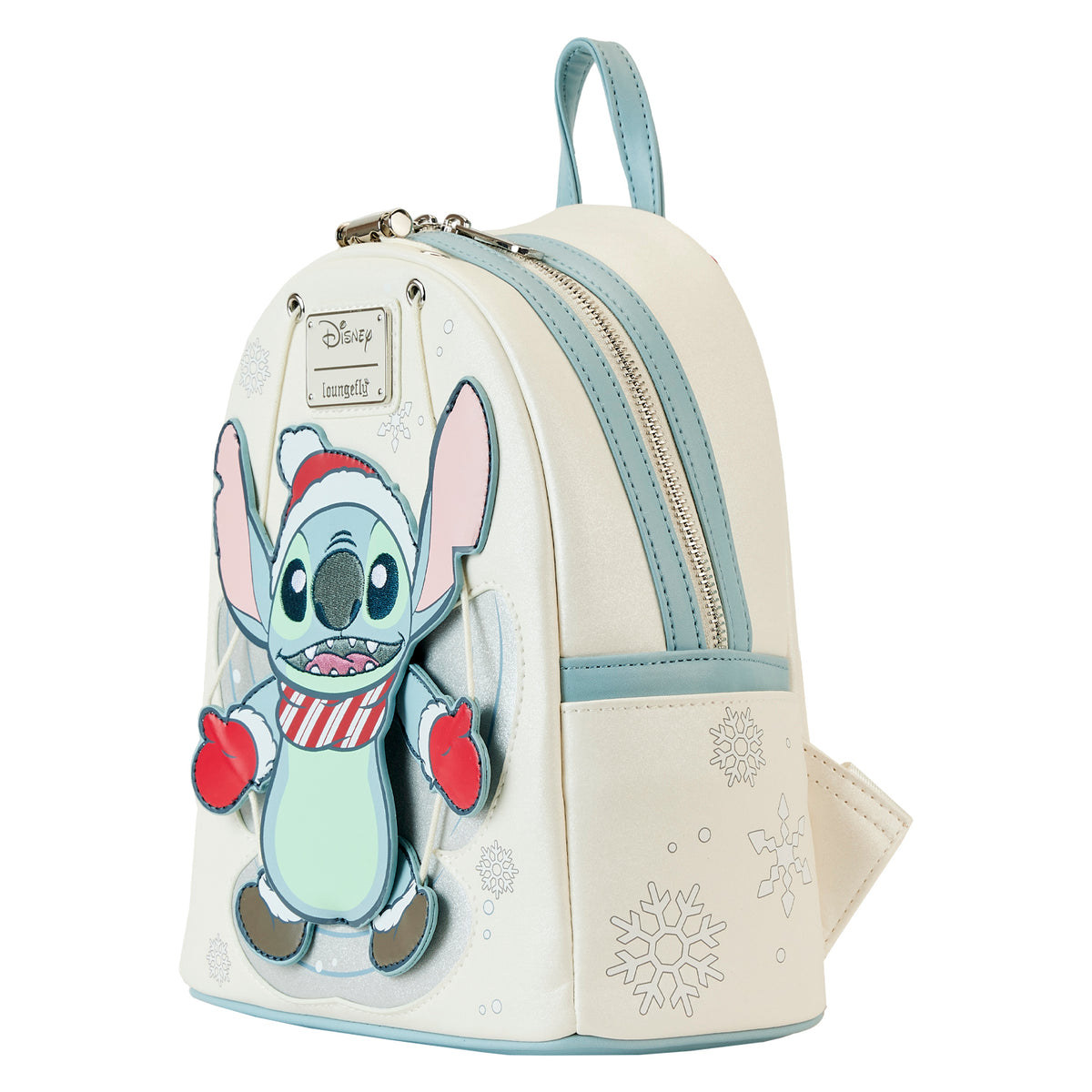 Disney Loungefly Lilo & Stitch Christmas Mini Backpack Holiday Stitch & Angel Pj Holiday Lilo and Stitch Disney Loungefly Mini Backpack | Get  main image 4
