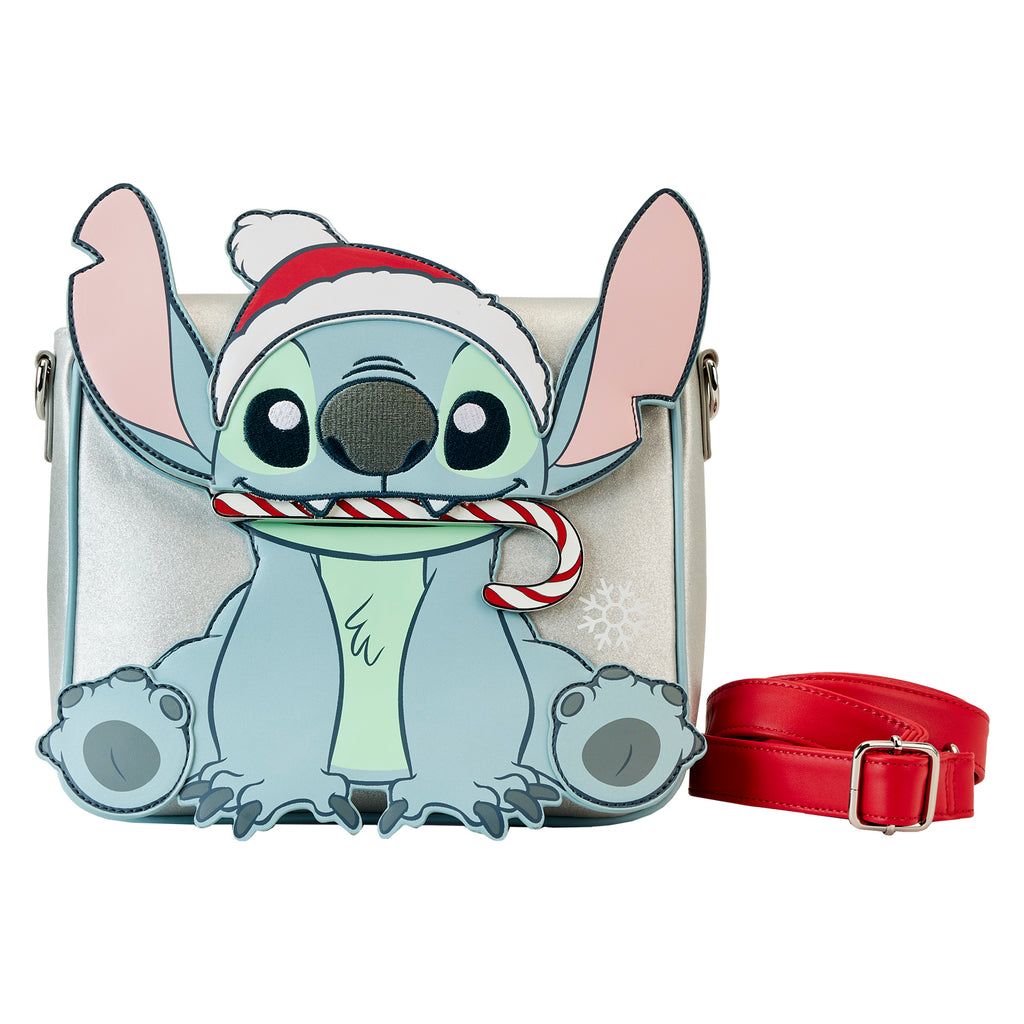 Loungefly Lilo and Stitch Striped Halloween Candy Wrapper Crossbody Bag