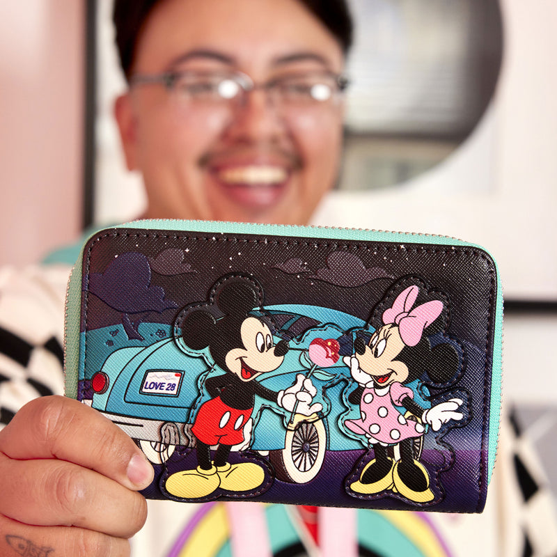 Disney Mickey & Minnie Date Night Drive-In Zip Around Wallet