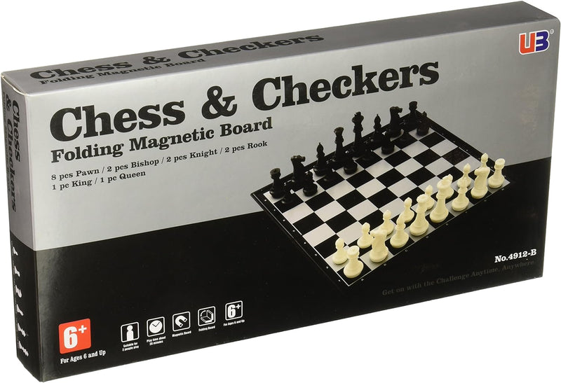 Chess & Checkers Folding Magnetic Board